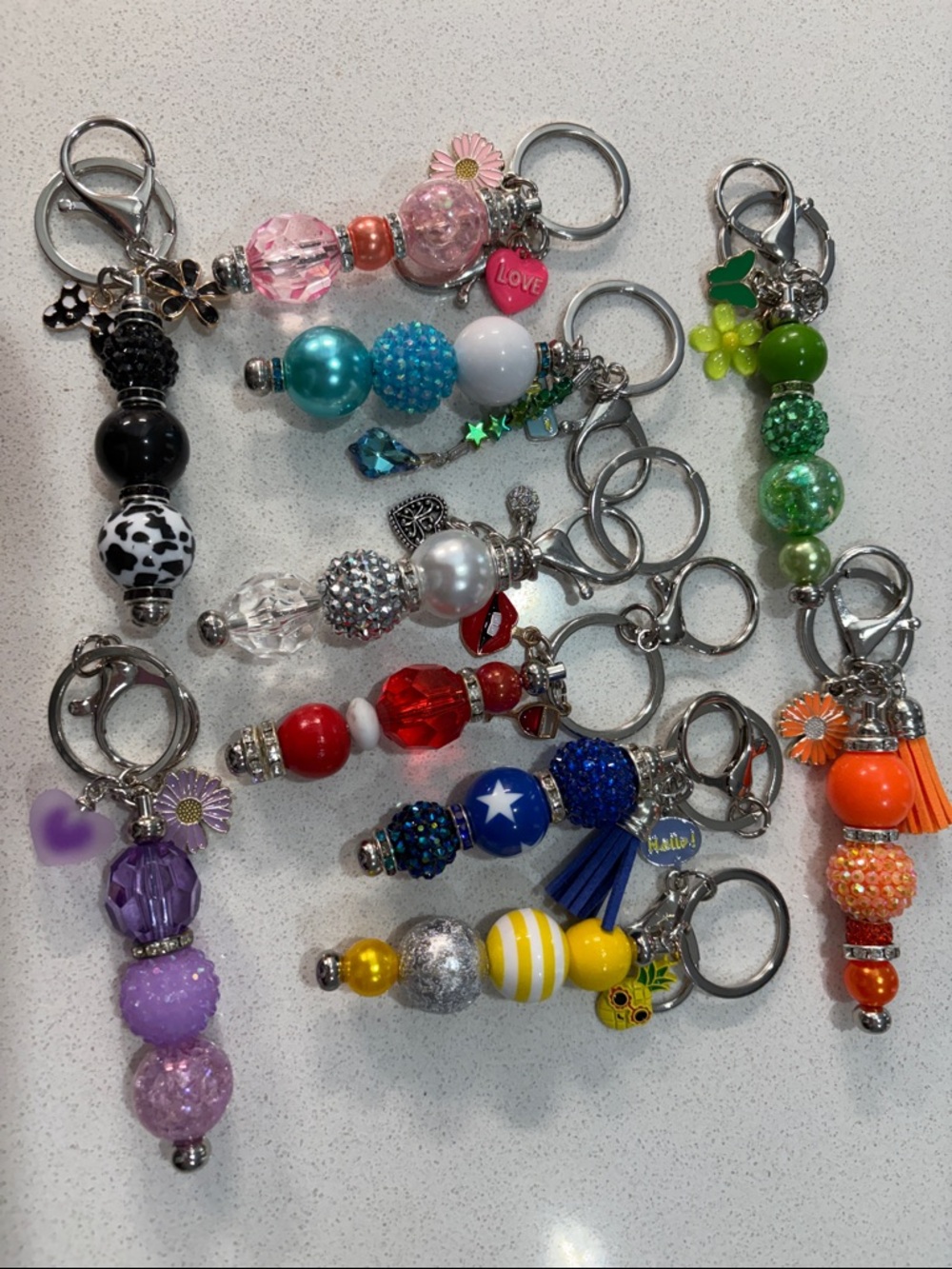 Handmade Colorful Sparkly 10 Beaded bagcharm PIC 2 for $30 Mix & Match w/ scarfs